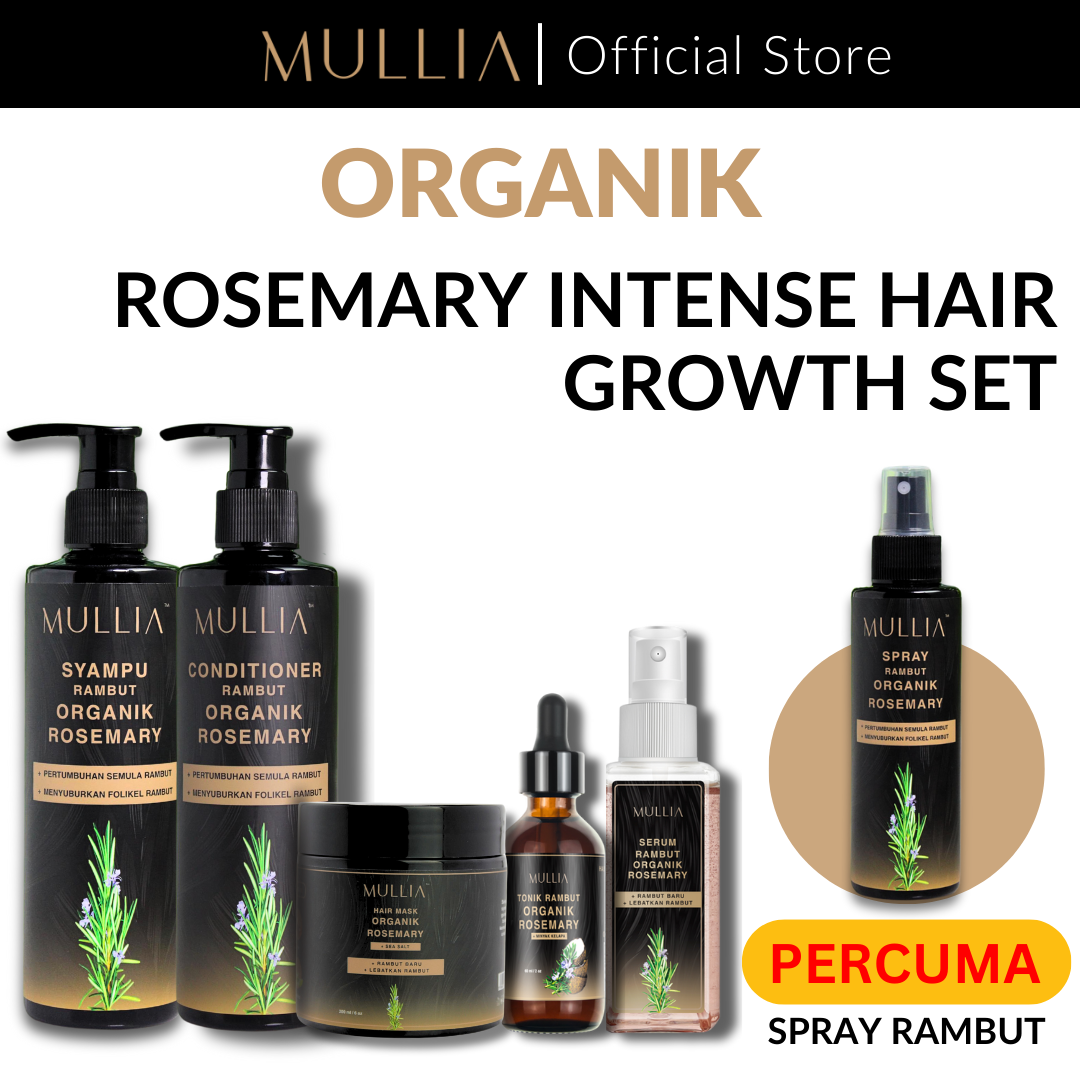 Set Pemulihan Rambut Rosemary Mullia (Percuma Spray Rambut)