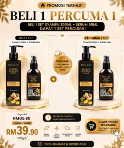 Set Halia Organik (Syampu + Serum Rambut) FREE 1 SET GS