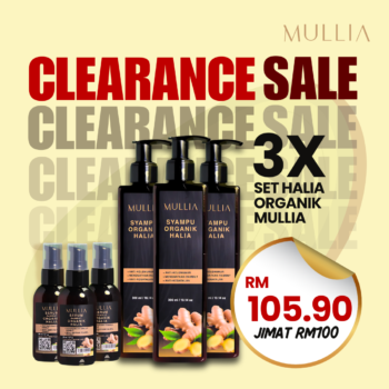 3 Set Halia Organik (Syampu 300ml + Serum 50ml )