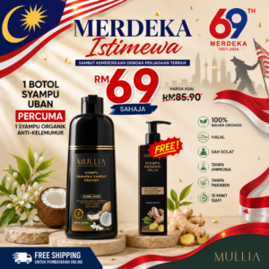 1 botol syampu uban 400ml + FREE Syampu Halia