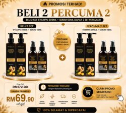 2 Set Halia Organik (Syampu 300ml + Serum 50ml ) FREE 2 SET GS